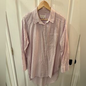Anthropologie Lavender Striped oversized Shirt